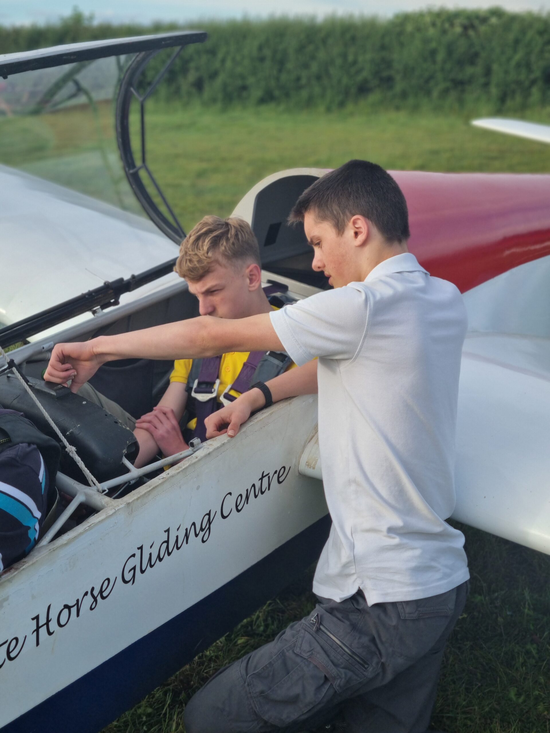 Some last minute instruction on the controls by James at the launch point